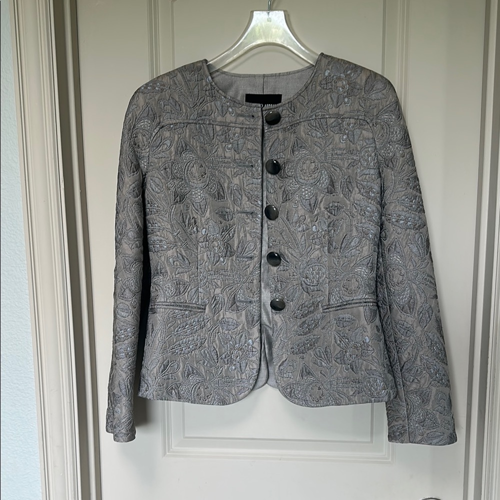 Giorgio Armani Elegant Gray Floral Women's Jacket